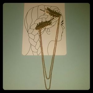 Gold leaf hair barettes